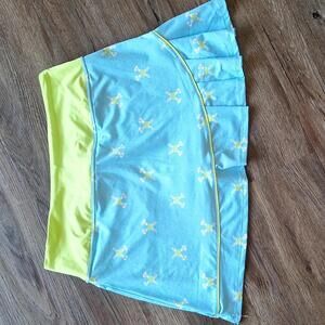 Birdies and Bows Blue and Green Tee Golf Skort Size Large